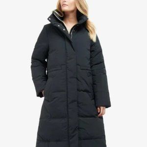 Barbour Firth Showerproof Puffer Long Winter Coat Size 10 (UK 14) NWT